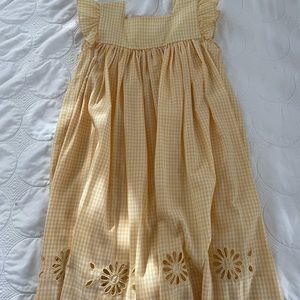 THE PROPER PEONY YELLOW GINGHAM DRESS WITH EYELET TRIM *SIZE 5T
